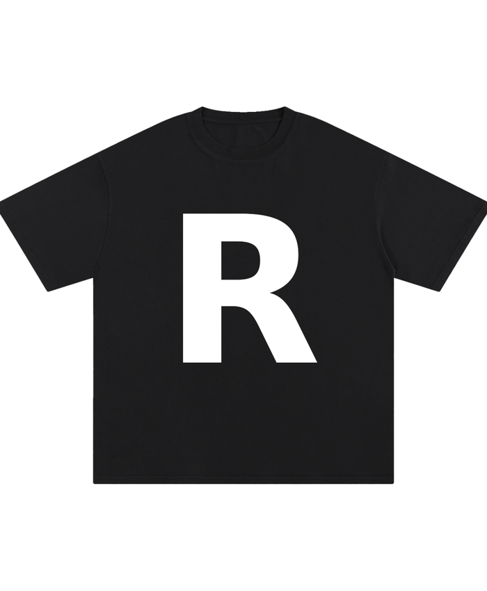 ONEGLYPH R Letter Tee — Dark Colours | Single Glyph Cotton Tee