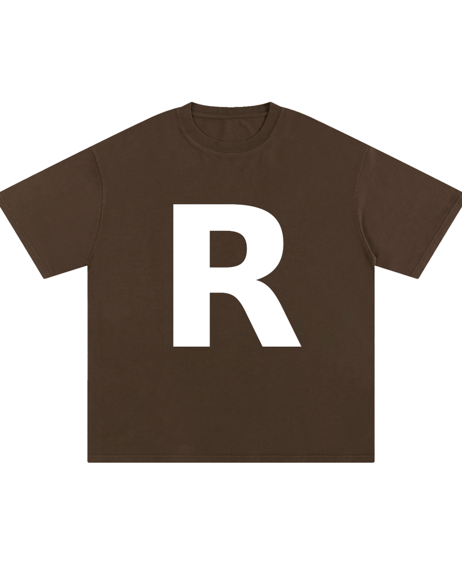 ONEGLYPH R Letter Tee — Dark Colours | Single Glyph Cotton Tee